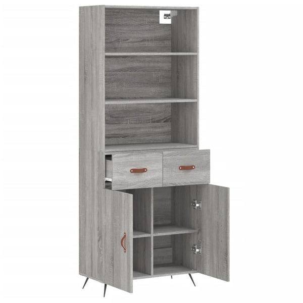 Ileleana grauer Schrank 69,5x34x180cm (Holz)