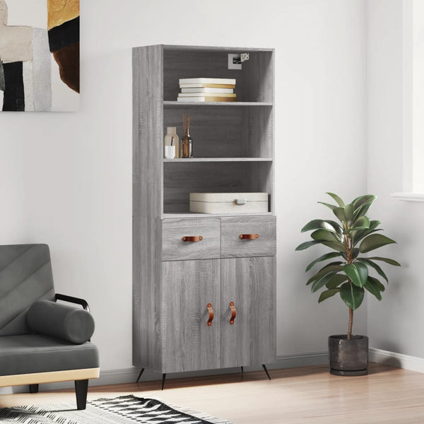 Ileleana grauer Schrank 69,5x34x180cm (Holz)