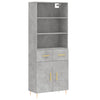Neubahar Schrank, Betongrau, 69,5x34x180cm (Holz)
