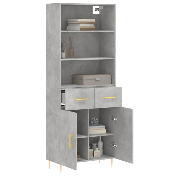 Neubahar Schrank, Betongrau, 69,5x34x180cm (Holz)