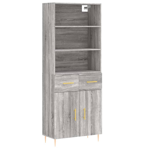 Grauer Holzschrank 69,5x34x180cm Neubahar