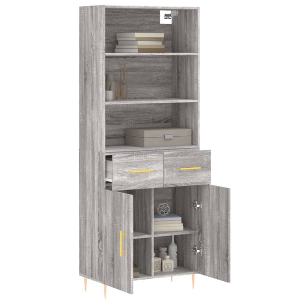 Grauer Holzschrank 69,5x34x180cm Neubahar