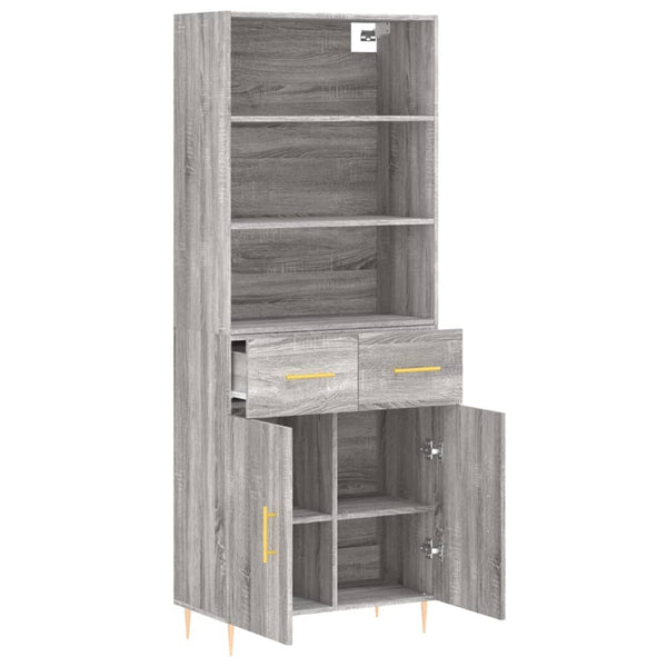 Grauer Holzschrank 69,5x34x180cm Neubahar