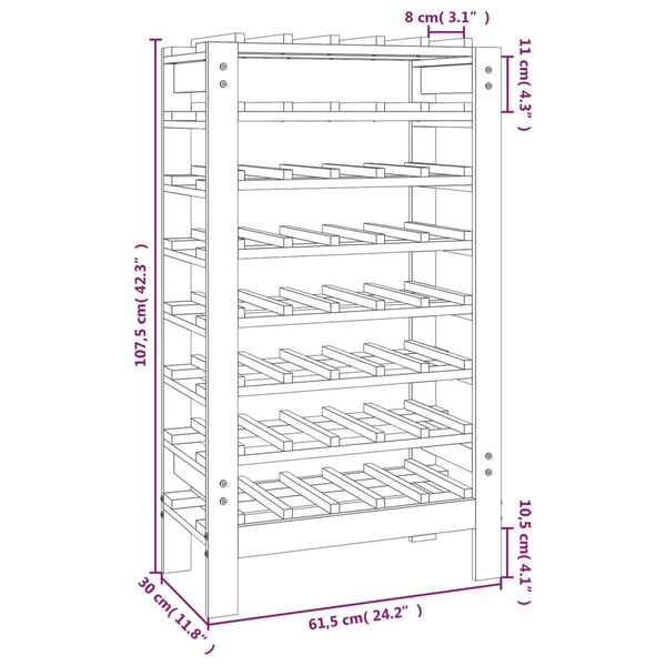 Weinregal Vanghelea 61,5x30x107,5cm (Kiefer)
