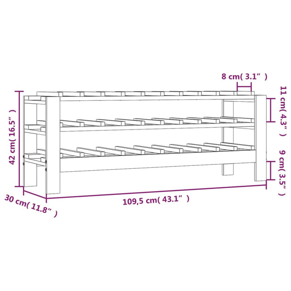 Weinregal Vanghelea 109,5x30x42cm (Kiefer)