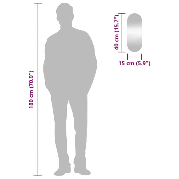 Wandspiegel Allyende 15x40cm (oval)