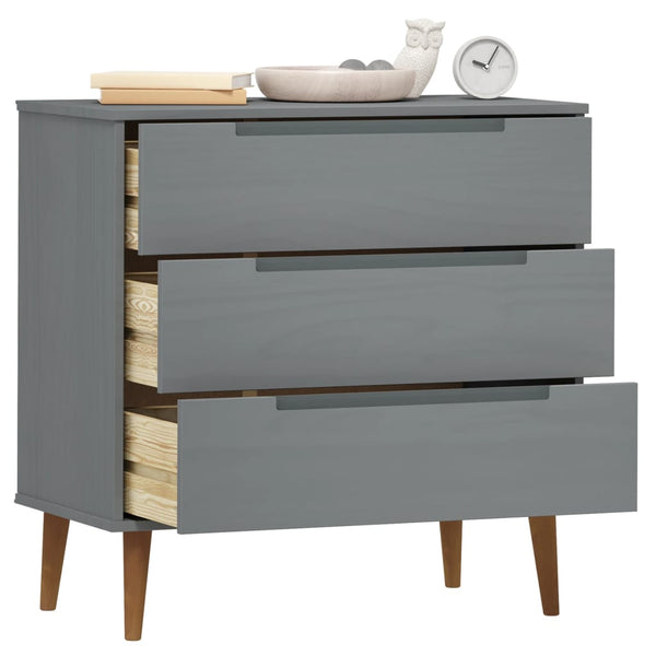 Grauer Schrank Molde Lavente 80x40x80cm (Kiefer)