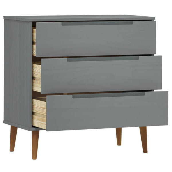 Grauer Schrank Molde Lavente 80x40x80cm (Kiefer)