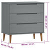 Grauer Schrank Molde Lavente 80x40x80cm (Kiefer)