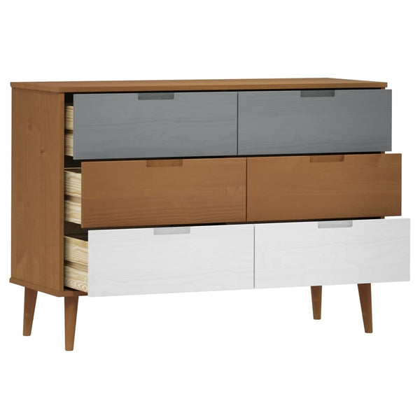 Brauner Schrank Molde Jenei 113x40x80cm (Kiefer)