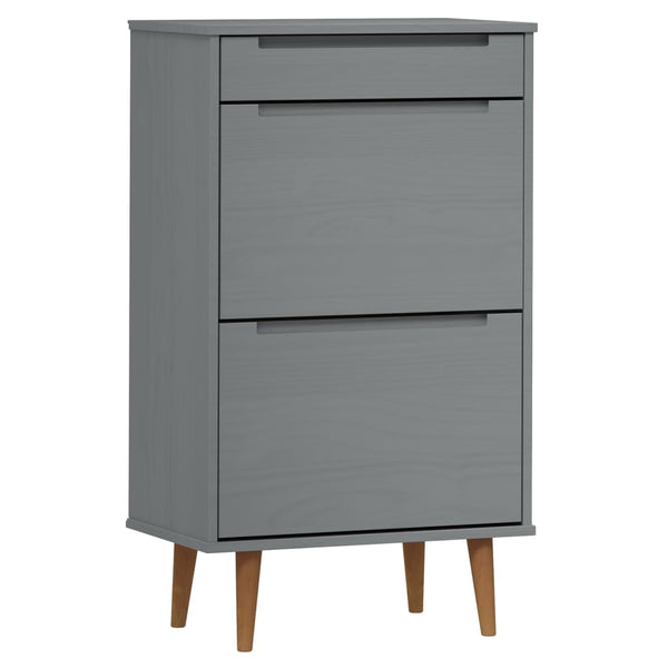 Grauer Schuhschrank molde Leorint 59,5x35x103cm (Kiefer)
