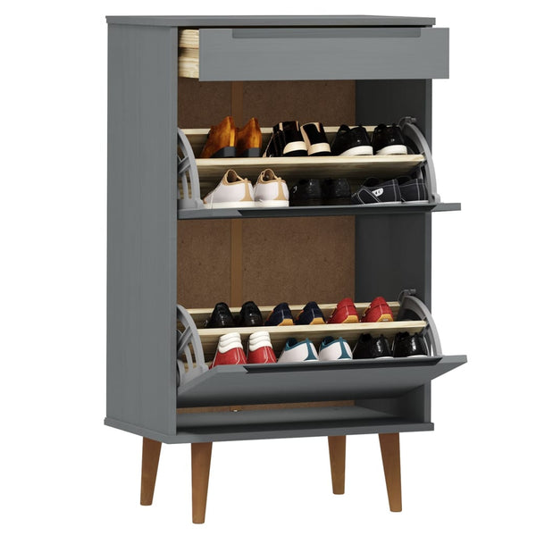 Grauer Schuhschrank molde Leorint 59,5x35x103cm (Kiefer)