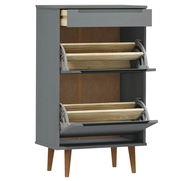 Grauer Schuhschrank molde Leorint 59,5x35x103cm (Kiefer)