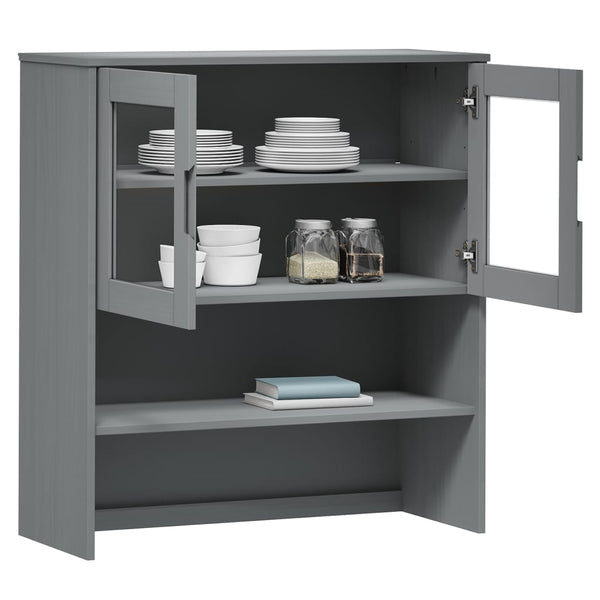 Grauer Oberschrank Molde Vuchita 90x35x100cm (Kiefer)