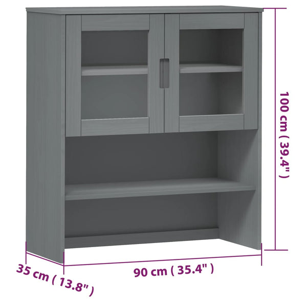 Grauer Oberschrank Molde Vuchita 90x35x100cm (Kiefer)