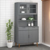 Grauer Oberschrank Molde Vuchita 90x35x100cm (Kiefer)