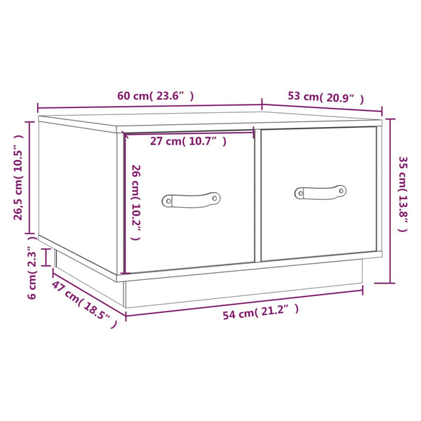 Couchtisch Revena grau 60x53x35cm (Kiefer)