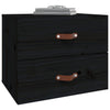 Schwarzer wandmontierter Nachttisch Klaudya 50x36x40cm