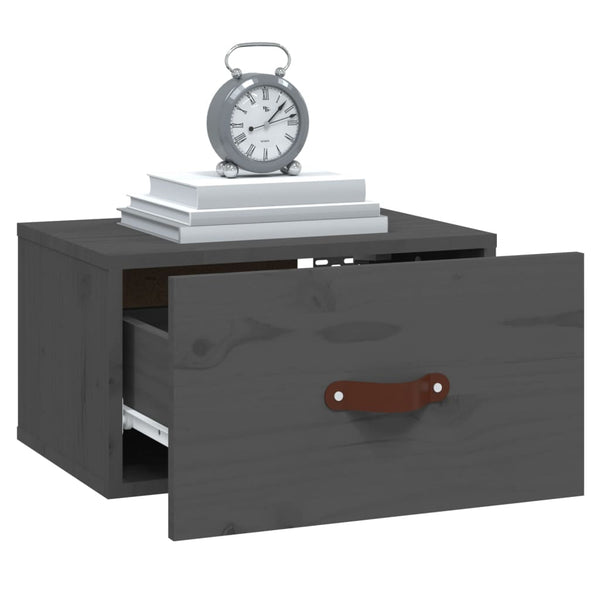 Grauer wandmontierter Nachttisch Cioinigel 40x29,5x22cm