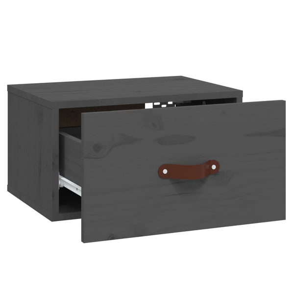 Grauer wandmontierter Nachttisch Cioinigel 40x29,5x22cm