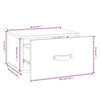 Grauer wandmontierter Nachttisch Cioinigel 40x29,5x22cm