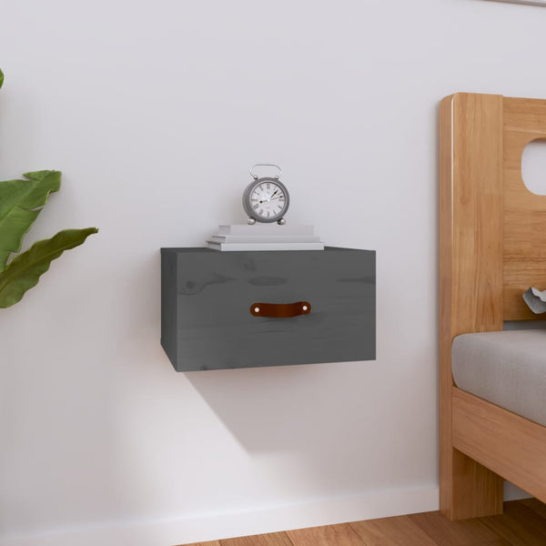 Grauer wandmontierter Nachttisch Cioinigel 40x29,5x22cm