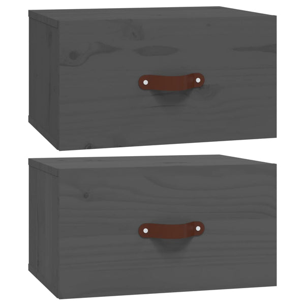 Graue wandmontierte Nachttische Cioinigel 40x29,5x22cm (2 St.)
