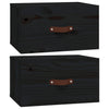Schwarze wandmontierte Nachttische Cioinigel 40x29,5x22cm (2 St.)
