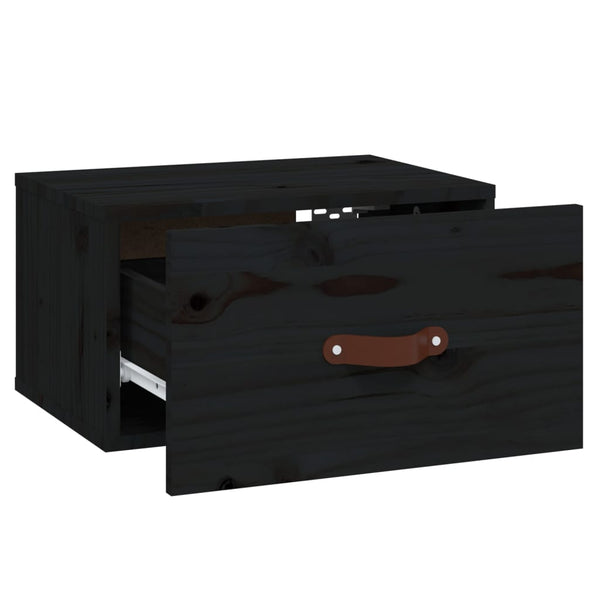 Schwarze wandmontierte Nachttische Cioinigel 40x29,5x22cm (2 St.)