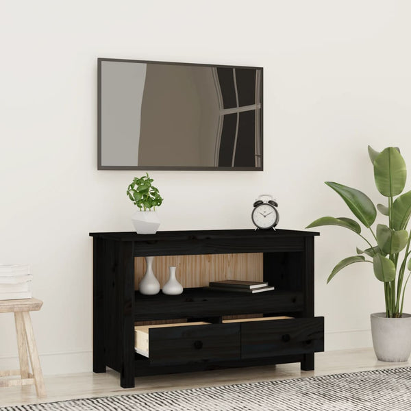 Schwarzer TV-Schrank Carpo 79x35x52cm (Kiefer)