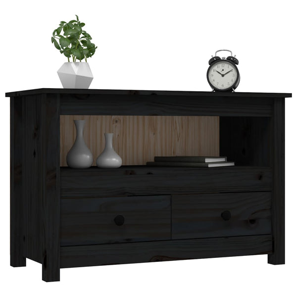 Schwarzer TV-Schrank Carpo 79x35x52cm (Kiefer)