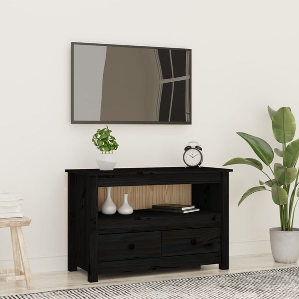 Schwarzer TV-Schrank Carpo 79x35x52cm (Kiefer)