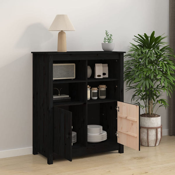 Schwarzes Sideboard Ionidia 83x41,5x100cm (Kiefer)