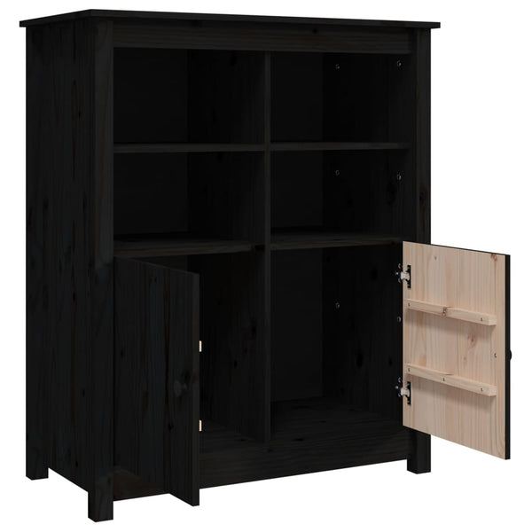 Schwarzes Sideboard Ionidia 83x41,5x100cm (Kiefer)