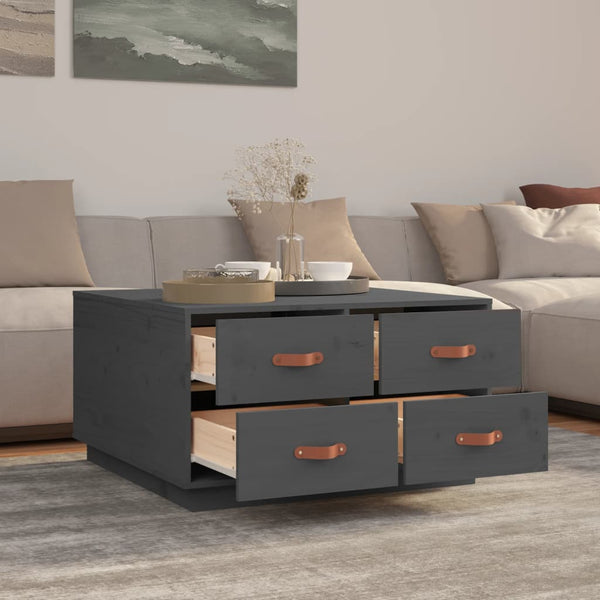 Couchtisch Iverson 80x80x45cm (Kiefer, grau)