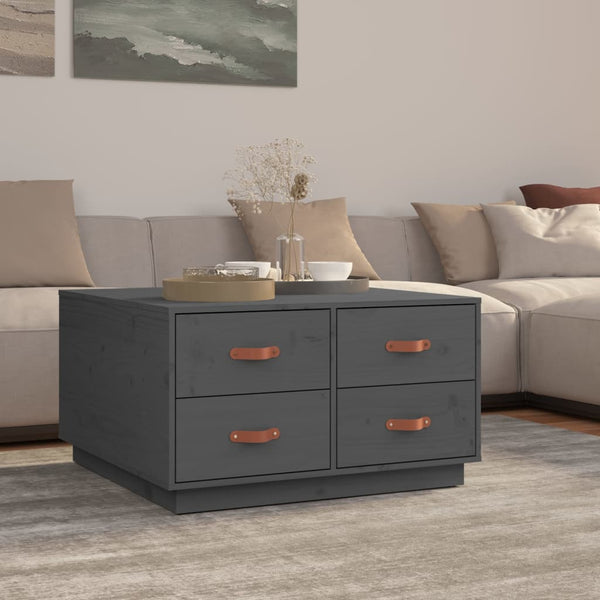 Couchtisch Iverson 80x80x45cm (Kiefer, grau)