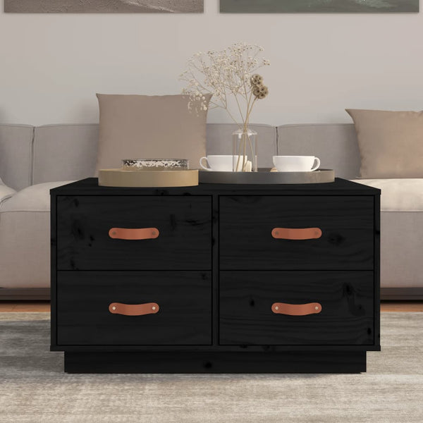 Couchtisch Iverson schwarz 80x80x45cm (Kiefer)