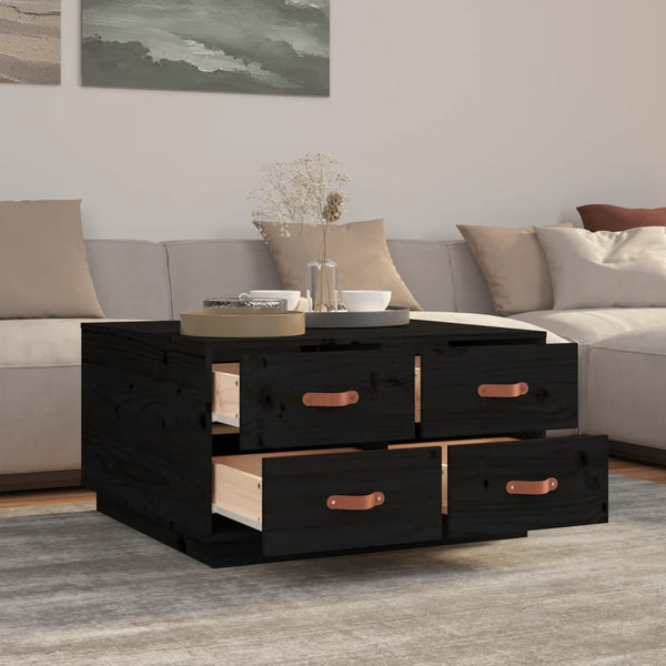 Couchtisch Iverson schwarz 80x80x45cm (Kiefer)
