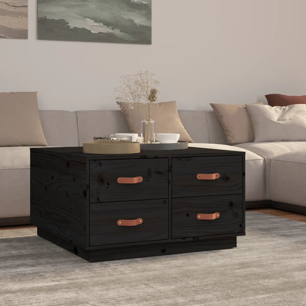 Couchtisch Iverson schwarz 80x80x45cm (Kiefer)