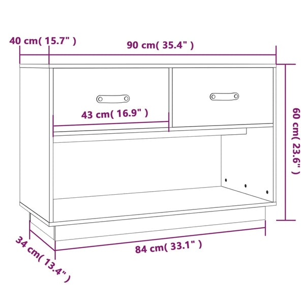 TV-Bank Tanasica 90x40x60cm (Kiefer)
