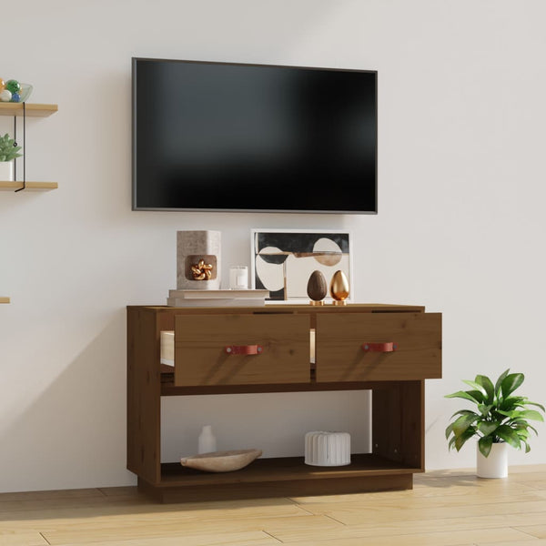 Honigbraunes TV-Board Tanasica 90x40x60cm (Kiefer)