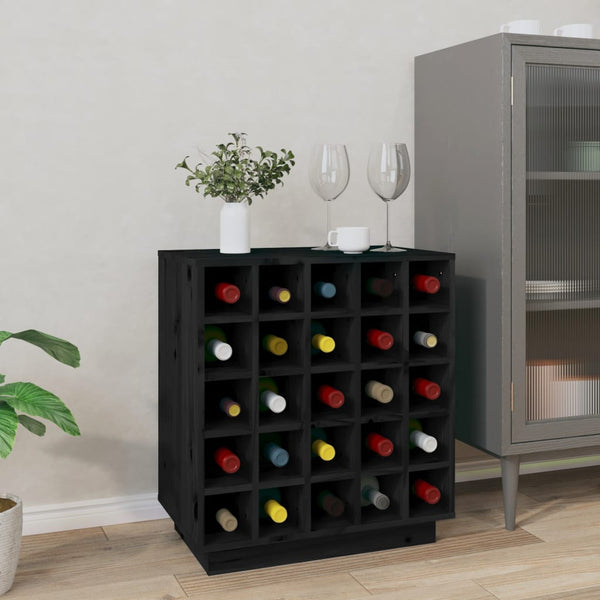 Schwarzer Weinschrank Dita 55,5x34x61cm (Kiefer)