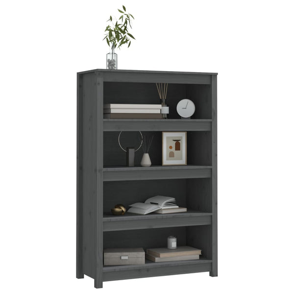 Harmaa kirjahylly Crisantie 80x35x126cm (mänty)