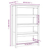 Harmaa kirjahylly Crisantie 80x35x126cm (mänty)
