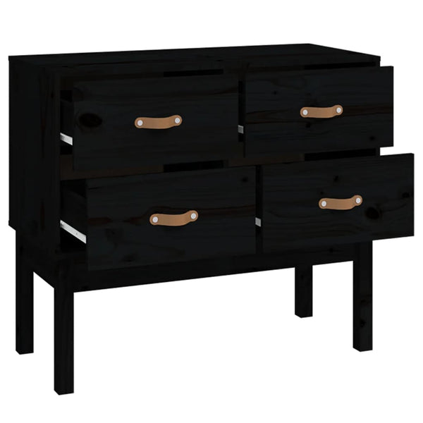Schwarzer Konsolenschrank Smeurica 90x40x78cm (Kiefer)