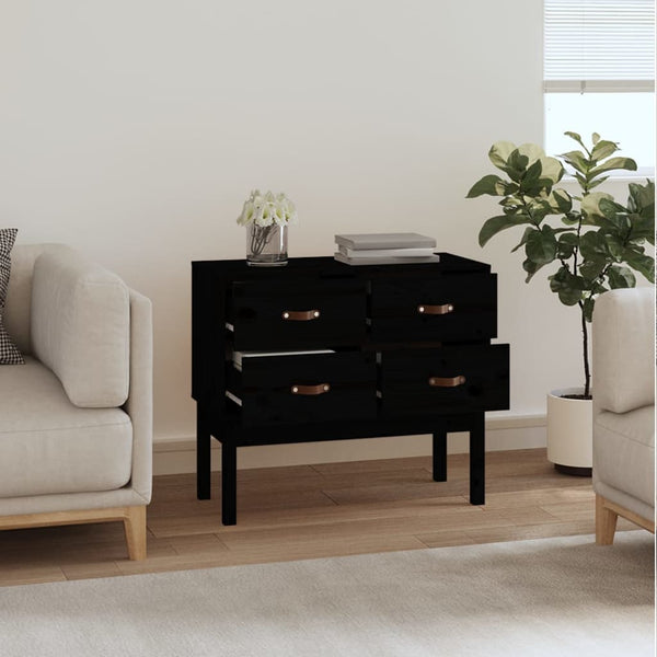 Schwarzer Konsolenschrank Smeurica 90x40x78cm (Kiefer)