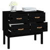 Schwarzer Konsolenschrank Smeurica 90x40x78cm (Kiefer)