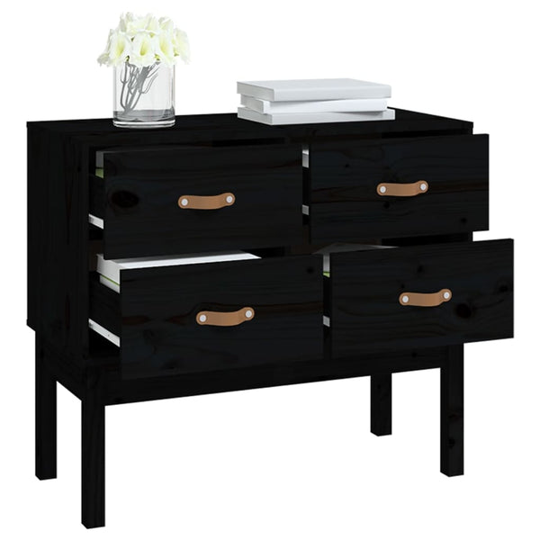 Schwarzer Konsolenschrank Smeurica 90x40x78cm (Kiefer)