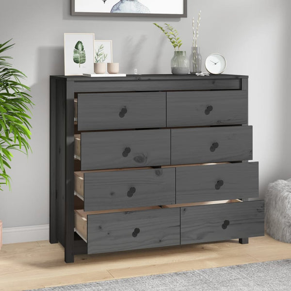 Graues Sideboard Merghani 100x40x90cm (Kiefer)