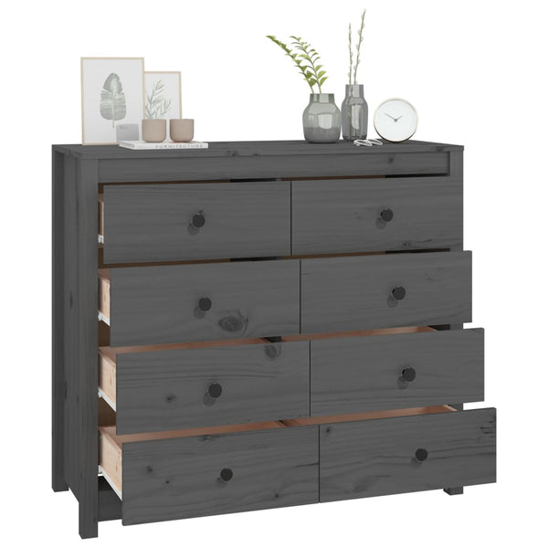 Graues Sideboard Merghani 100x40x90cm (Kiefer)